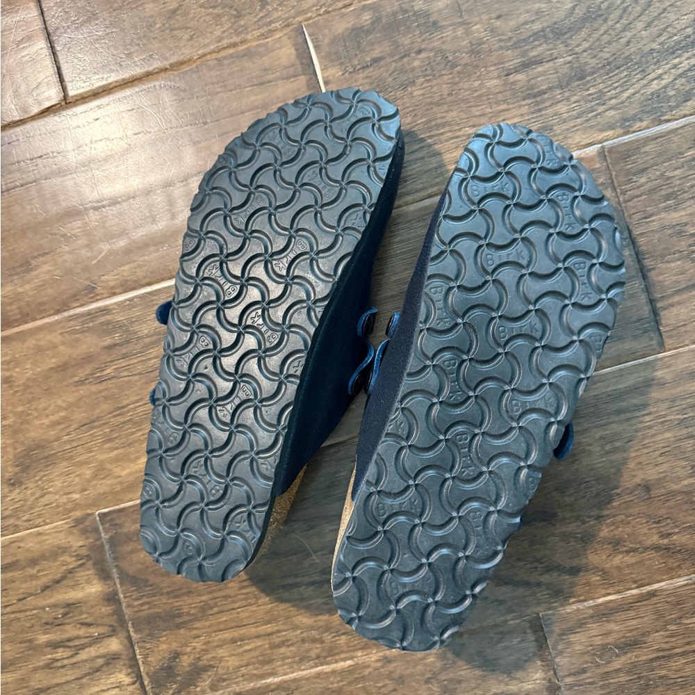 Birkenstock Navy Blue Leather Clogs - Picture 4 of 5